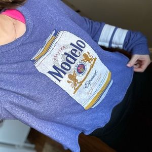 VINTAGE original Modelo Cropped Modelo Crewneck